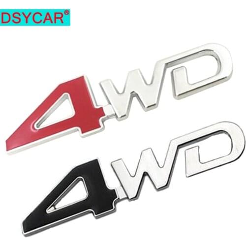 DSYCAR Car Tail Rear Side Metal 4x4 RC Car 4WD Sticker 3D Chrome Badge Car Emblem Badge Decal Auto Decor 4WD Red for SUV Trunk