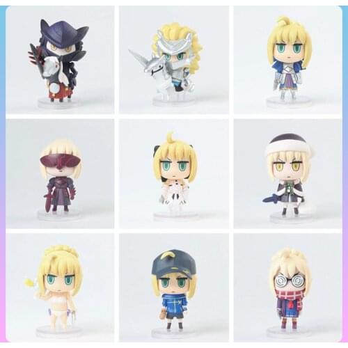 Fate/Grand Saber Anime Figure Fate Q version mini Saber Altria Sexy Fate Stay Night Statue PVC Model Toys Sexy Swimwear Figure