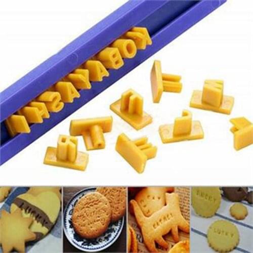Kitchen Cake Decoration Tools Alphabet Letter Number Cookie Press Stamp Embosser Cutter Fondant Mould Cake Baking Molds Tools