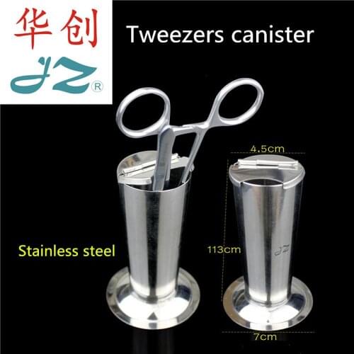 JZ Medical 304 stainless steel forceps tweezers tube thickened cone sterilizing tube with cover surgical instrument Placing box