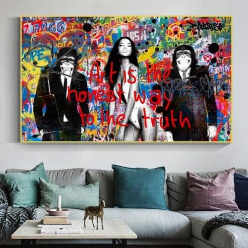 ART IS THE HONEST WAY Canvas Painting Street Graffiti Art Posters and Prints Wall Art Picture for Living Room Home Decor