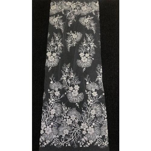 Hot Style Machine Bead Luxury Top Quality Party Evening Bridal Gown Dress Embroidery Lace Fabric Sell By Yard