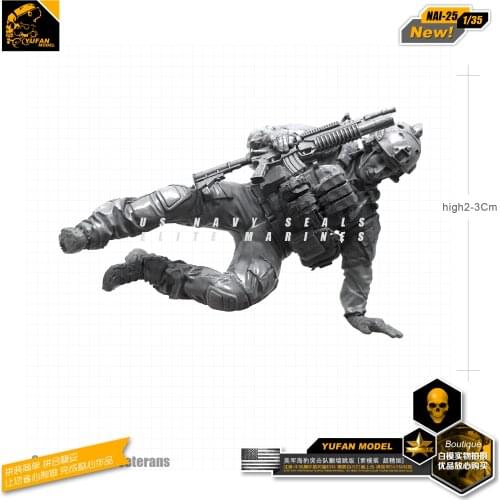 Yufan Model 1/35 Figure Resin Soldier Model For Modern American Seals Military Model Kit Nai-25