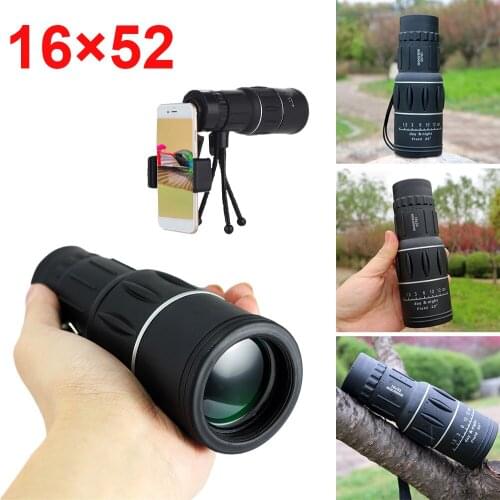 16X52 Monocular telescope HD Day & Low Light Vision astronomical Telescope BAK4 Prism for Bird Watching Hunting Travel Outdoor