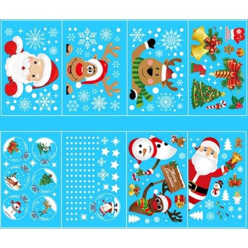 New Year 2022 Christmas Wall Window Stickers Christmas Decals Decoration For Home Merry Christmas Ornaments Xmas Navidad
