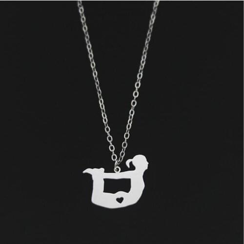 Stainless steel Yoga athlete pendant necklace---Drop shipping
