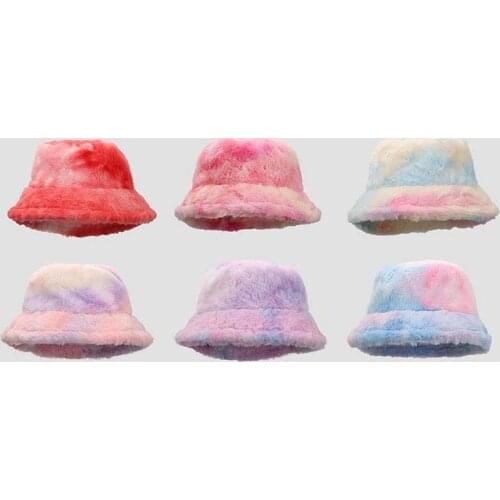 Winter Cow Faux Fur Fluffy Bucket Hats Women Outdoor Warm Sun Hat Soft Velvet Curly Fisherman Cap Lady Fashion Panama