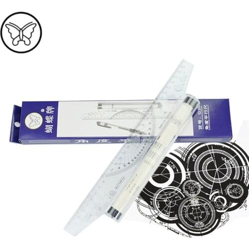 Butterfly G30 Plastic Multi-purpose Angle Parallel Ruler 30cm Balancing Scale Angle Ruler Universal Foot Chiban Roller Ruler