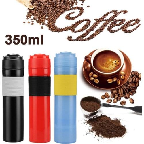 350ml Portable French Press Coffee Maker Black Plastic Double Wall Mug BPA Free Filtration Water Isolation Tea Coffee Cup