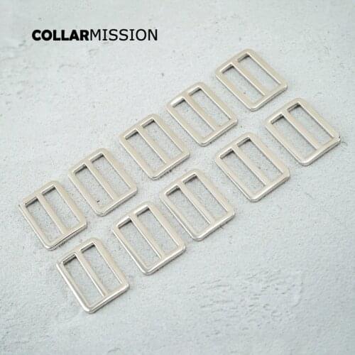 30mm Buckles Adjust Clasp Webbing Slider Buckle metal slider Tri-Glid dog collar silver RZK30Y