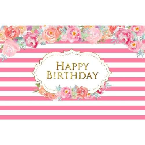 Pink And White Background For Photography Colourful Flowers Backdrop For Baby Shower Decor Children Birthday Party Photo Pros