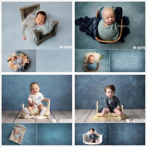 Blue Solid Texture Photography Backdrop Abstract Pure Color Newborns Baby Shower Birthday Photo Background Studio Portraits Prop