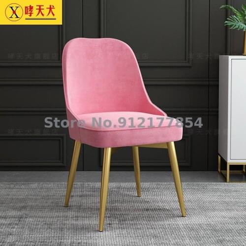 Modern minimalist dining chair restaurant home backrest stool American leather chair Nordic desk chair net red makeup chair