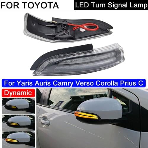 LED Side Rearview Mirror Light Dynamic Amber Turn Signal Indicator Lamp For Toyota YARIS AURIS CAMRY COROLLA PRIUS C VERSO