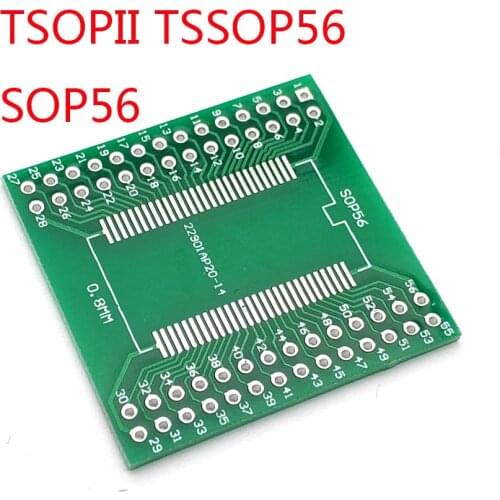 TSOPII TSSOP56 SOP56 Conversion Board 0.635mm / 0.8mm Pitch SDRAM Adapter Board