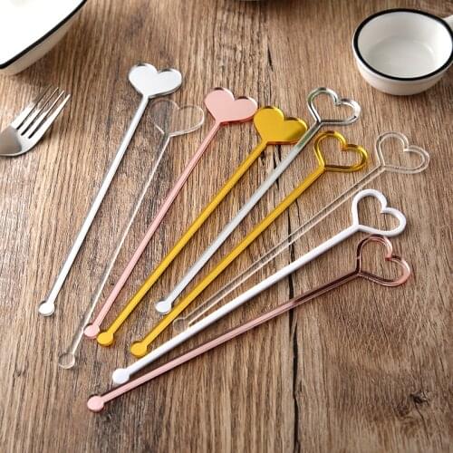 Party picks table centerpiece Heart Drink stirrers GOLD MIRROR Cocktail accessories-Wedding decor Bridal shower swizzle stick