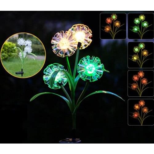 Outdoor Solar Dandelion Flower Lamp Outdoor Waterproof Garden Light Garden Lawn Landscape Decoration Color Change