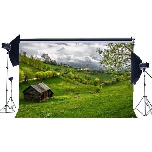 Spring Backdrop Rustic Village Jungle Forest Backdrops Fresh Flowers Green Grass Meadow Nature Photography Background
