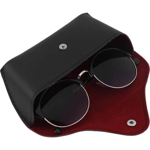 Vintage Faux Leather Sunglasses Eyeglasses Storage Holder Eyewear Glasses Box Glasses Holder