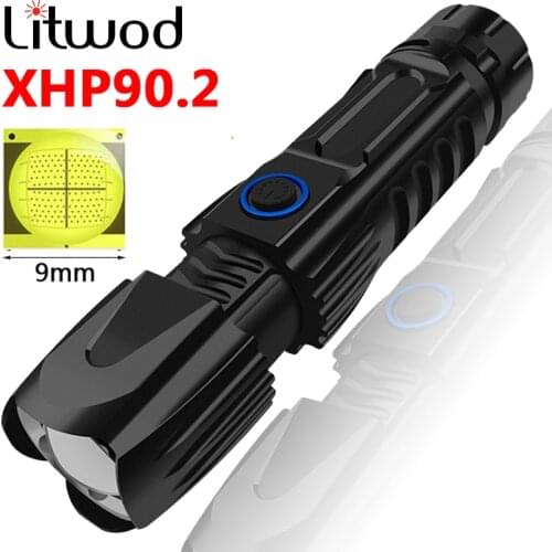 Xhp90.2 4-core Brightest High Powerful Rechargeable Tactical Led Flashlight Lantern Light 18650 26650 Camping Hunting Lamp W69