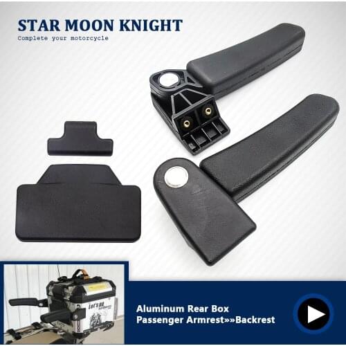 Passenger Backrest Back Pad Rear Saddlebag Trunk Sticker+Aluminum Rear Box Passenger Armrest For BMW R1200 GS F800GS G310GS F650