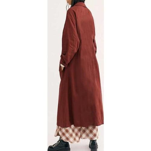 2021 Winter Women Trench Coat Casual Lapel Collar Open Stitch Woolen Female Coat Fashion Warm Pocket Solid Plus Size Long Outw