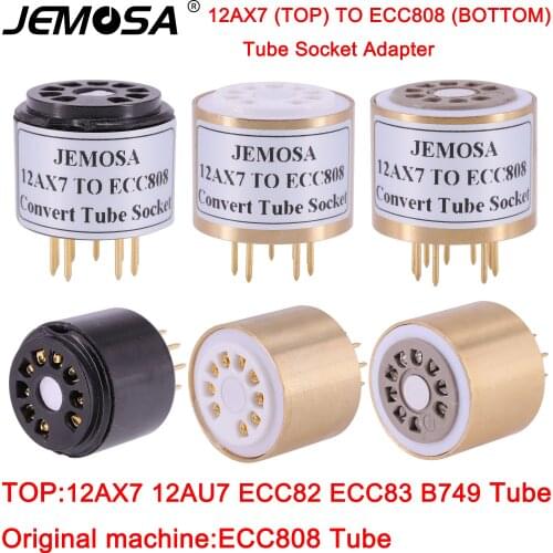 1PC 12AX7 12AU7 ECC81 ECC82 ECC83 Tube (Top) TO ECC808 Tube (bottom) DIY Audio Amplifier Vacuum Tube Convert Socket Adapter