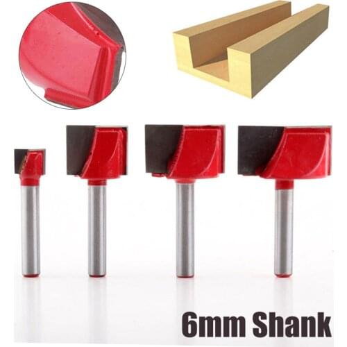 4pcs 10/15/22/30mm Surface Planing Bottom Cleaning Wood Milling CNC Router Bit