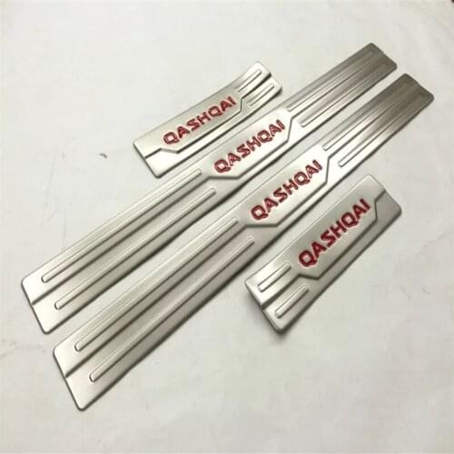 4PCS/SET Accessories Door Sill Scuff Plate Guard Stainless Door Sills Protector Sticker For Nissan Qashqai J11 2016 2017