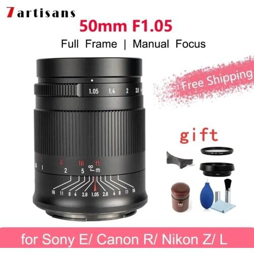 7artisans 50mm F1.05 full-frame large-aperture portrait lens for Sony A7R3 M3 M2/Canon R5 R6 EOSR Ninkon Z5 Z6 Z7II lenspping