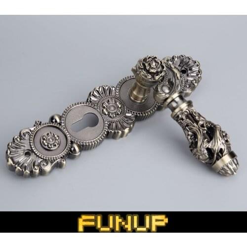 85mm CENTRAL DISTANCE HOLLOW SPLIT ZINC ALLOY DOOR HANDLE ANTIQUE BRASS FINISH