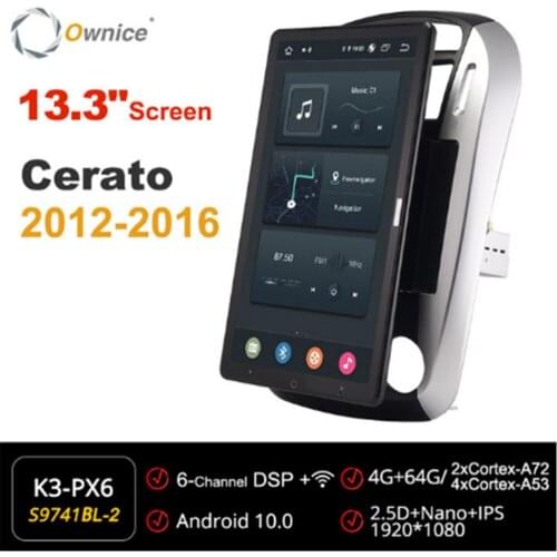 Ownice 1920*1080 Android 10.0 Car Radio for Kia cerato 2012 - 2016 Audio System Player Multimedia head Unit 13.3" IPS Rotatable