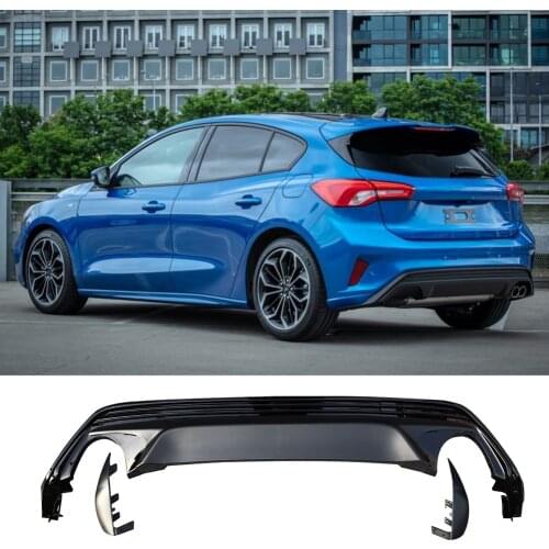 Rear Lip Bumper bar Diffuser Body Kit Fit For Ford MK4 Focus 2019 ST Double Pipe Hole
