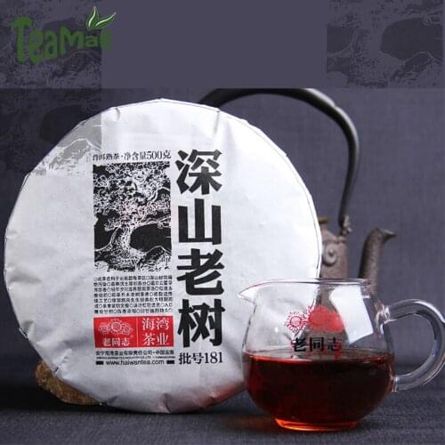 2018 Haiwan Ripe Puer Chinese Tea Batch 181 "Deep Mountains and Old Trees" with Strong Taste Shu Puer Chinese Tea 500g