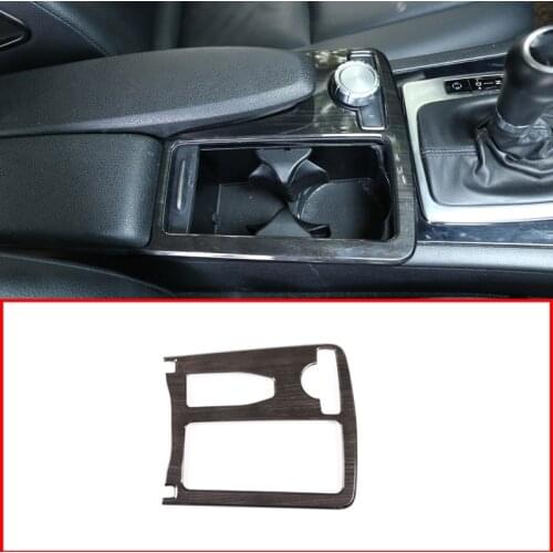 Black Wood Grain For Mercedes Benz C Class W204 2008-2014 Car Central Console Cup Holder Frame E Class Coupe C207 W212 2010-12