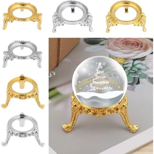 European Style Crystal Ball Holder Glass Sphere Base Egg Support Metal Display Stand Photography Props Desktop Ornaments Gift