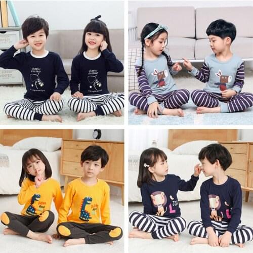 2020 Childrens Sweater Suit Cartoon Clothes Coat+Trousers 2pcs Set Baby Boys clothes Girls Autumn Casual Sport Outwear
