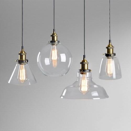 Designer Loft Restaurant Light Nordic American Industrial Style Pendant Light Creative Single Head Glass Pendant Lamp E27
