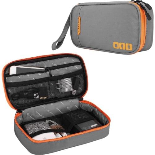 Travel Cable Storage Multi-Function Digital Storage Bag Gadget Organizer Digital Pouch Ipad Earphone Charge Double Laye