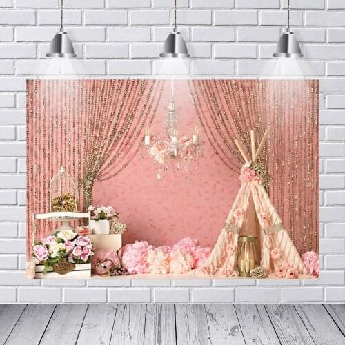 Background Photography Boho Peach Damask Curtain Bohemian Dream Catcher Baby Shower Custom Photo Studio Background Backdrop
