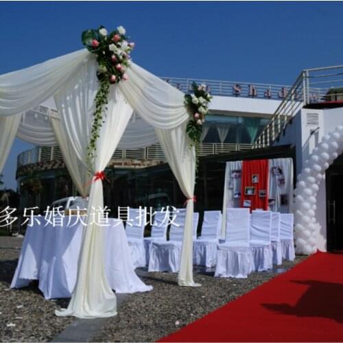 9.8ft * 9.8ft * 9.8ft Luxury white square canopy drape with stainless steel stand for wedding decoration,wedding supply