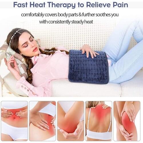 220-240V 100W 40*30cm Microplush Electric Heating Pad For Abdomen Waist Back Pain Relief Winter Warmer 3 Heat Controller EU Plug