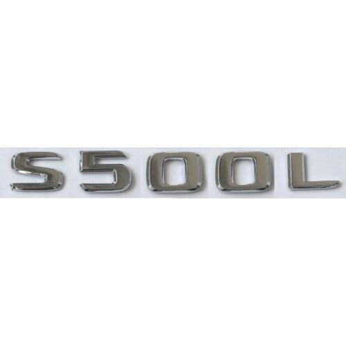Chrome Flat Letters Number Trunk Emblems Badges for Mercedes Benz S500L
