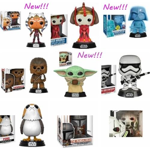 FUNKO POP Star Wars figure toys BB-8 Chewbacca Darth Vader Stormtrooper K-2SO JYN ERSO PORG Luke Skywalker Leia action Figures