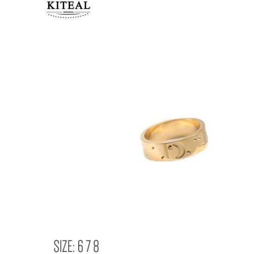 KITEAL Newest Arrival Gold color size 6 7 8 Knuckle Rings for women Stars and moon, bright starry sky opal wedding