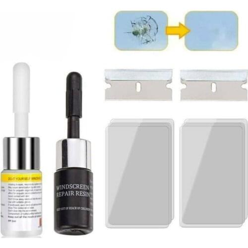Fluid Repair Fluid Kit Set Window Crack Chip 2 PCS Auto Automotive Glass