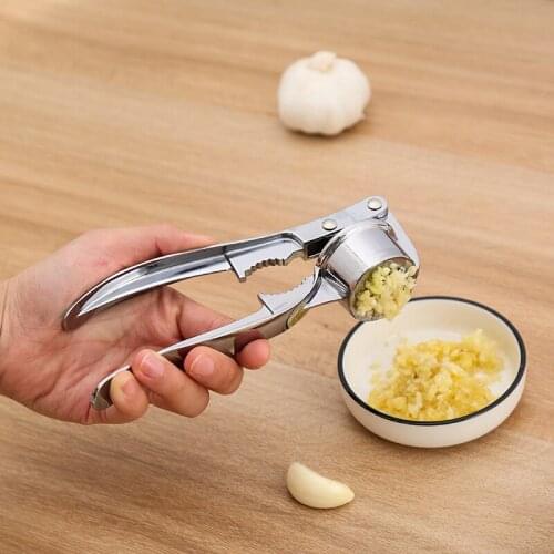 Kitchen Creative Four-in-one Garlic Press Crusher Grinder Mincer Stainless Steel Garlic Smasher Squeezer Manual Fruit Press Tool