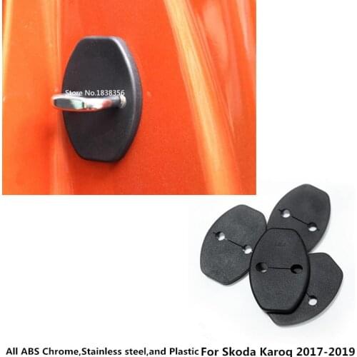Car Body Interior Anti Rust Water Proof Door Lock Key Keys Protect Buckle Cover 4pcs For Skoda Karoq 2017 2018 2019 2020