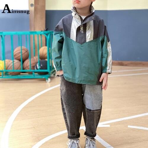 Children Patchwork Outerwear Long Sleeve Jacket Boy Autumn Coats Kids Clothing 2021 Fashion Top Streetwear Casual Pullovers