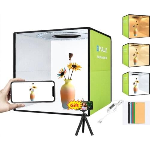 PULUZ Light Box Mini Foldable Photo Studio Box Photography LED 30cm Lightbox Studio Shooting Tent Box Kit & 6 Color Backdrops
